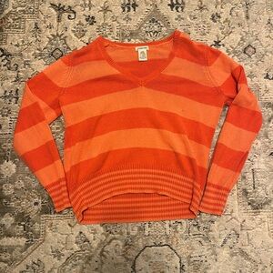 ST JOHNS BAY orange striped sweater size large